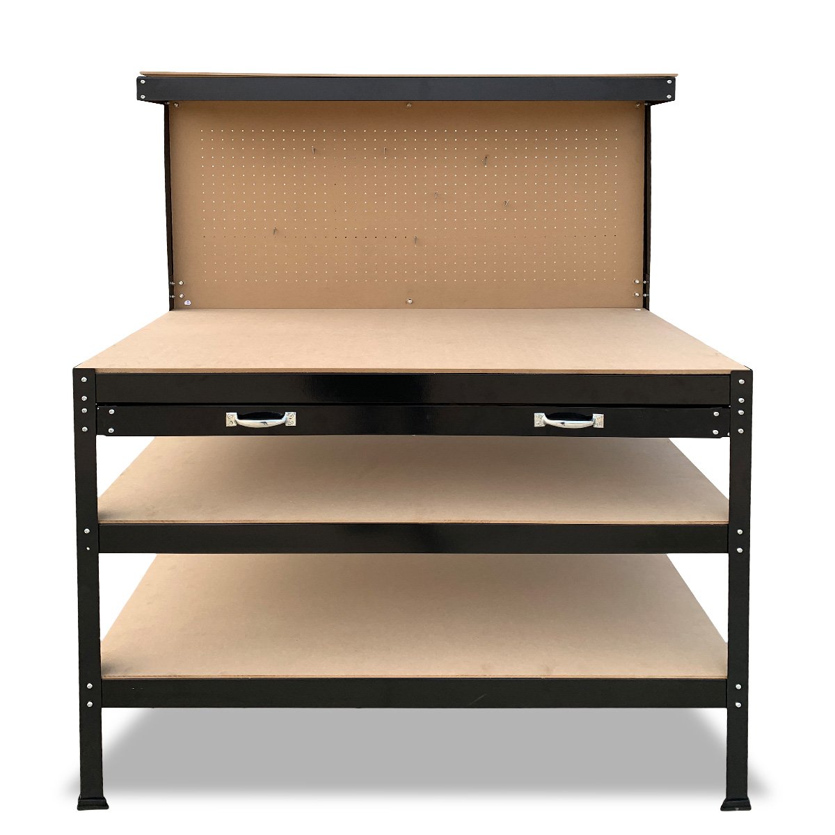 V240-TBL-3LY-WH-67964-00 Kartrite 3-layered Work Bench Garage Storage Table Tool Shop Shelf - Image 1