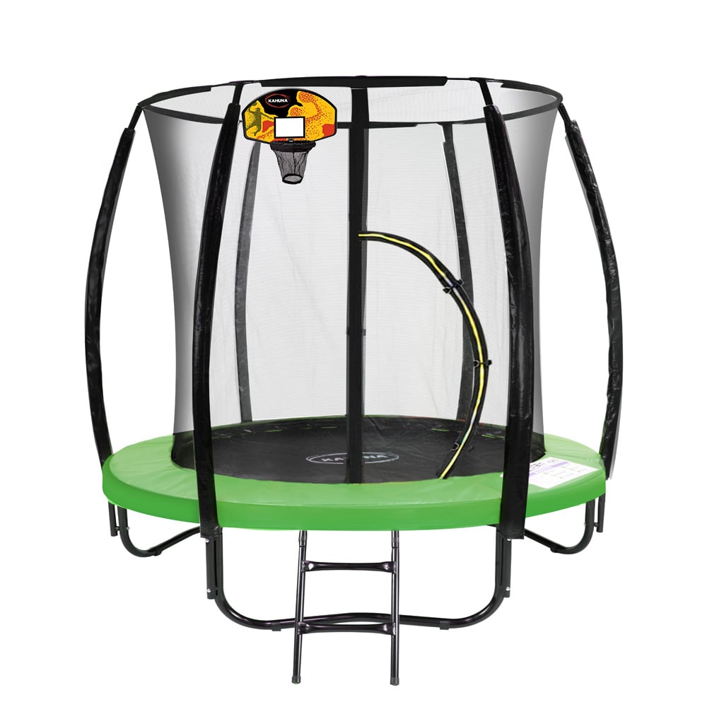 V240-TRA-KAH-06-GN-BB-68237-00 Kahuna 6ft Outdoor Round Green Trampoline With Safety Enclosure And Basketball Hoop Set - Image 1