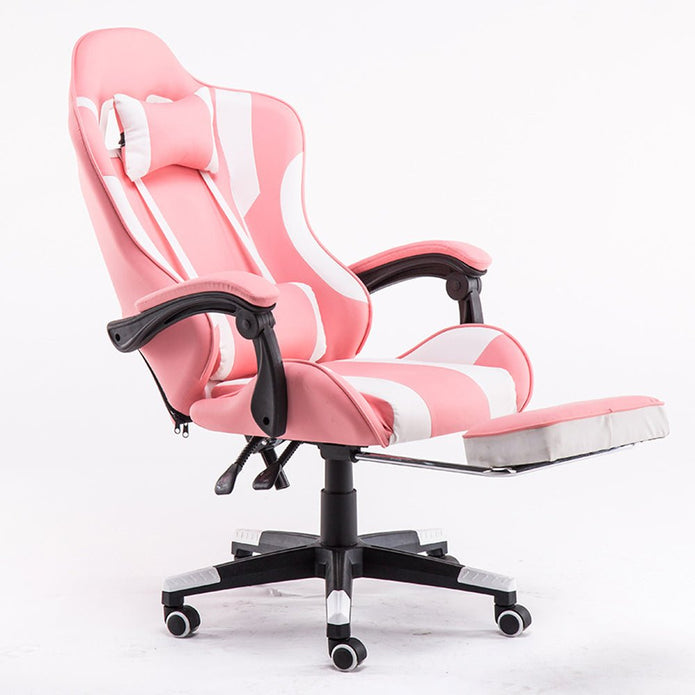 V255-LGCHAIR-PINK-52394-00 Gaming Chair Office Computer Seating Racing PU Executive Racer Recliner Large Pink - Image 1