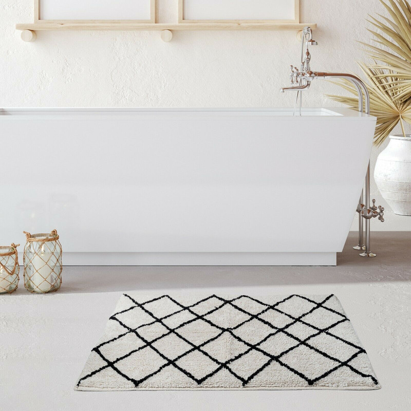 V262-CII-1848-s-l1600-2-00 Soft Cotton Bath Rug Tufted Jacquard Design - Image 1