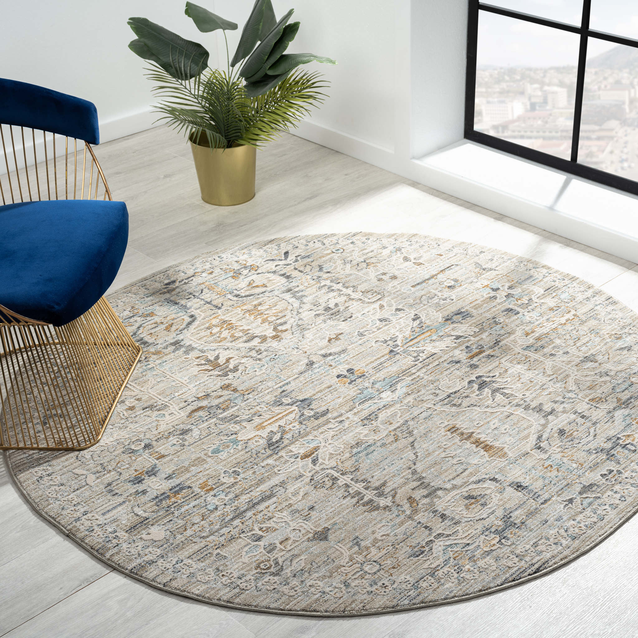 V262-LGH2402406753TAU-172882-00 Aubre Contemporary Area Rug - Taupe - 240x240 - Image 1