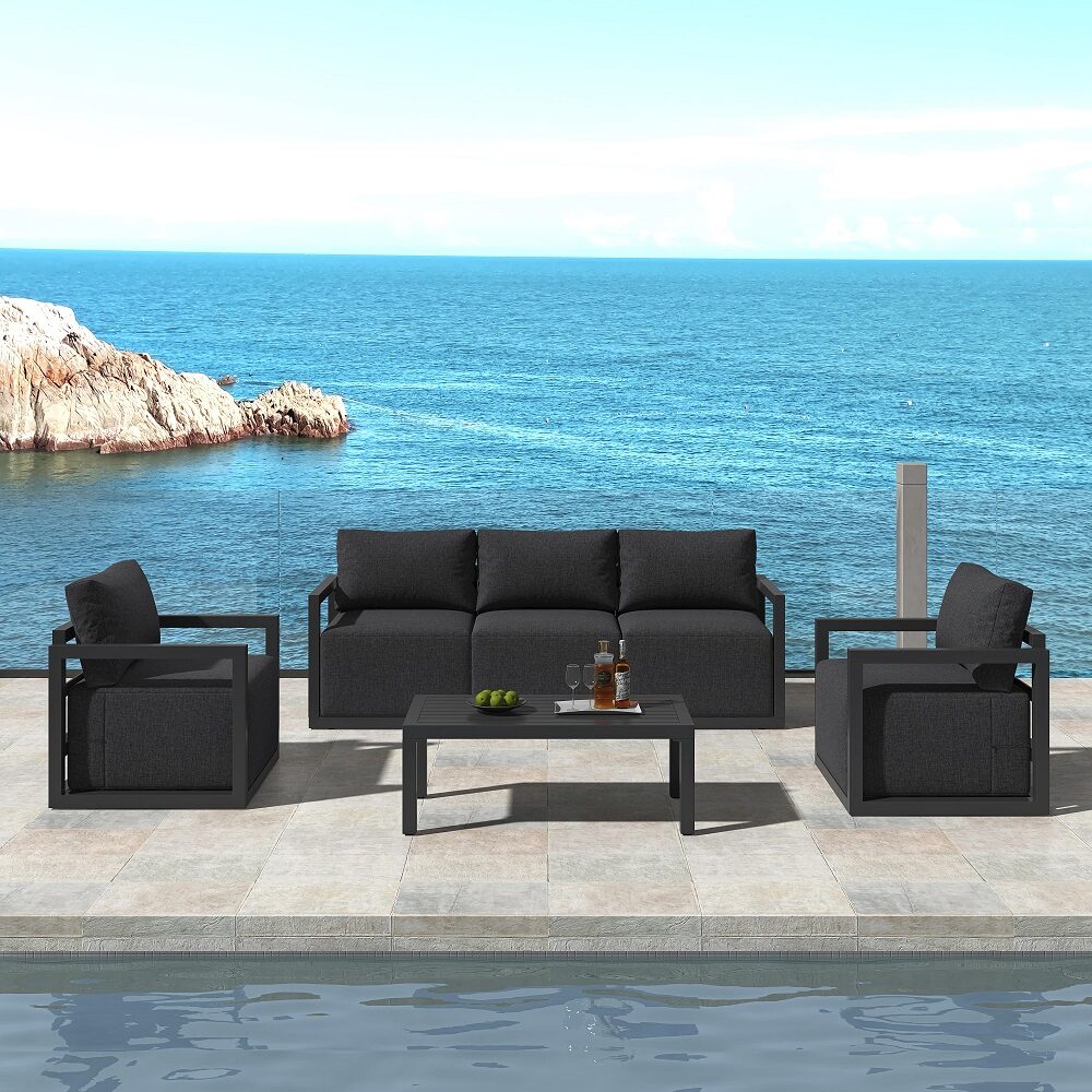 V264-OTF-543A-DGR-6PC-172499-00 Alfresco 5-Seater Deep-Seated Patio Set – Charcoal Grey - Image 1