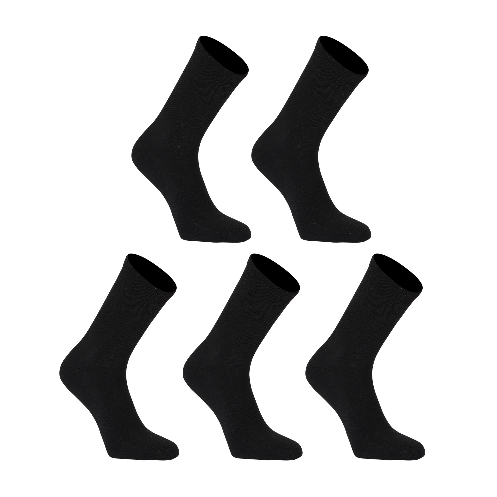 V274-GM-RX3DCW-M5-BK-43997-00 5X Rexy 3D Seamless Crew Socks Medium Slim Breathable BLACK - Image 1