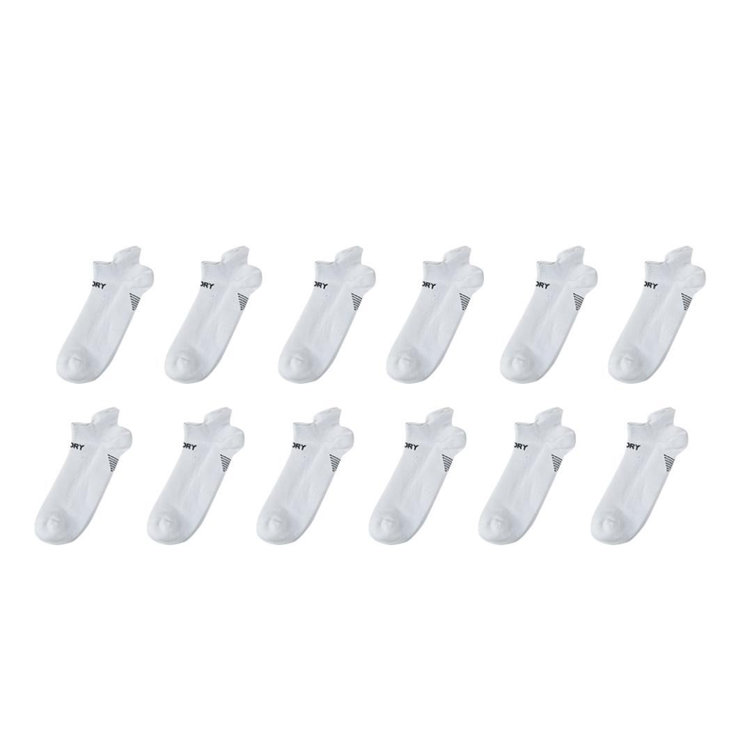 V274-GM-RXSPSK-L12-WH-191506-00 12X Rexy Seamless Sport Sneakers Socks Large Non-Slip Heel Tab WHITE - Image 1