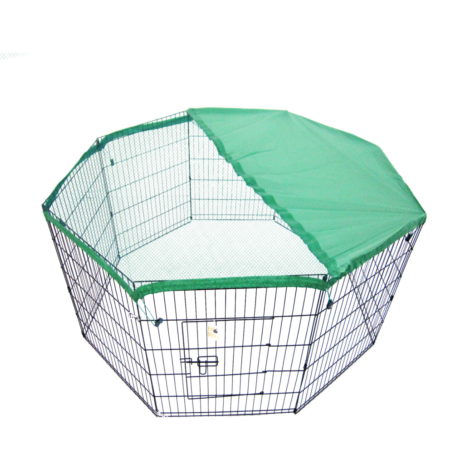V274-PET-PP24-PPCV24-GN-PET-PP24-PPCV24-GN-00 Pet Playpen Foldable Dog Cage 8 Panel 24in with Cover - Image 1
