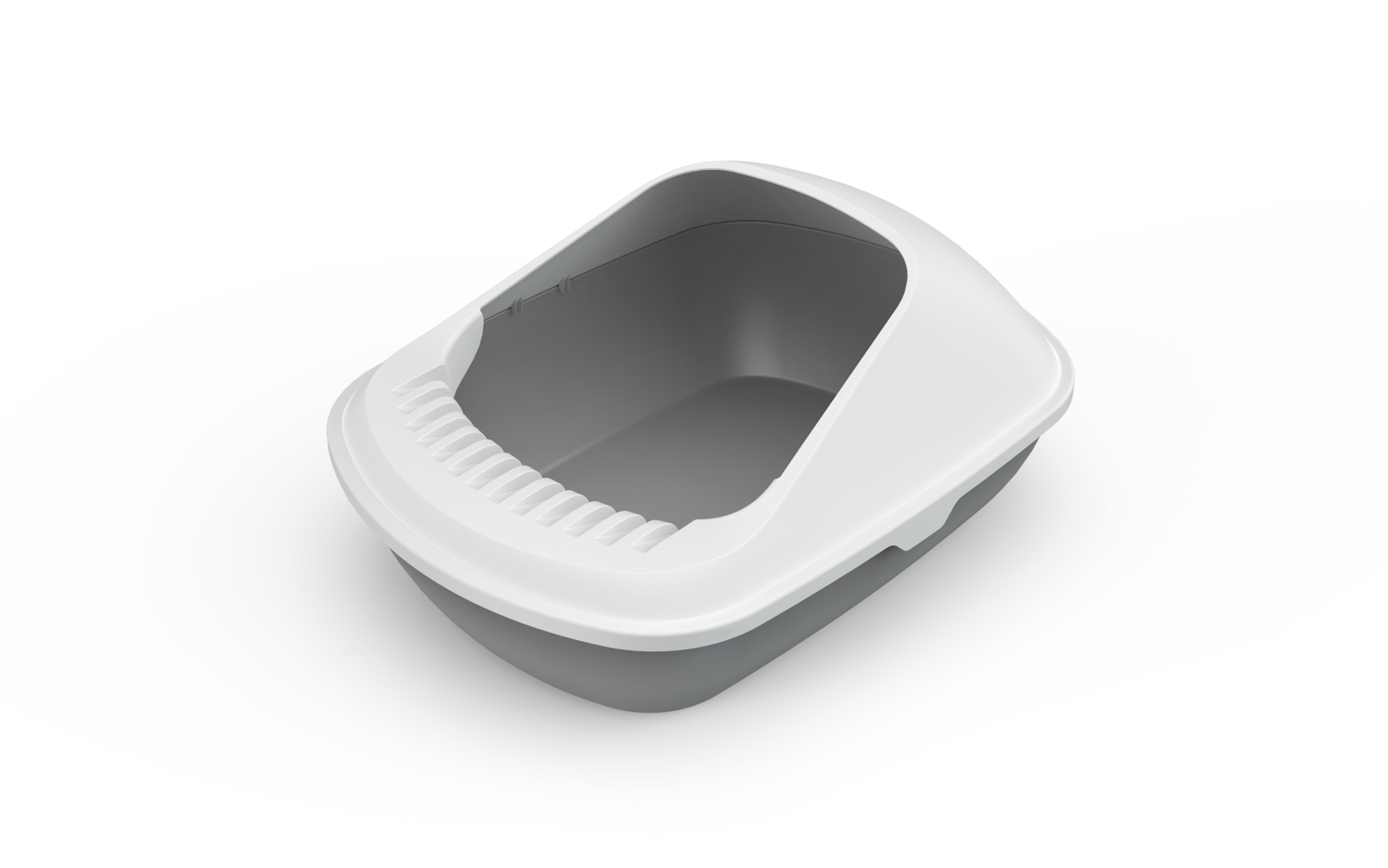 V278-2-X-MSP-B01-GREY-2-X-MSP-B01-GREY-00 YES4PETS 2 X Medium Cat Litter Box Tray With Shovel Kitty Toilet Semi-Enclosed Pet Box Grey - Image 1