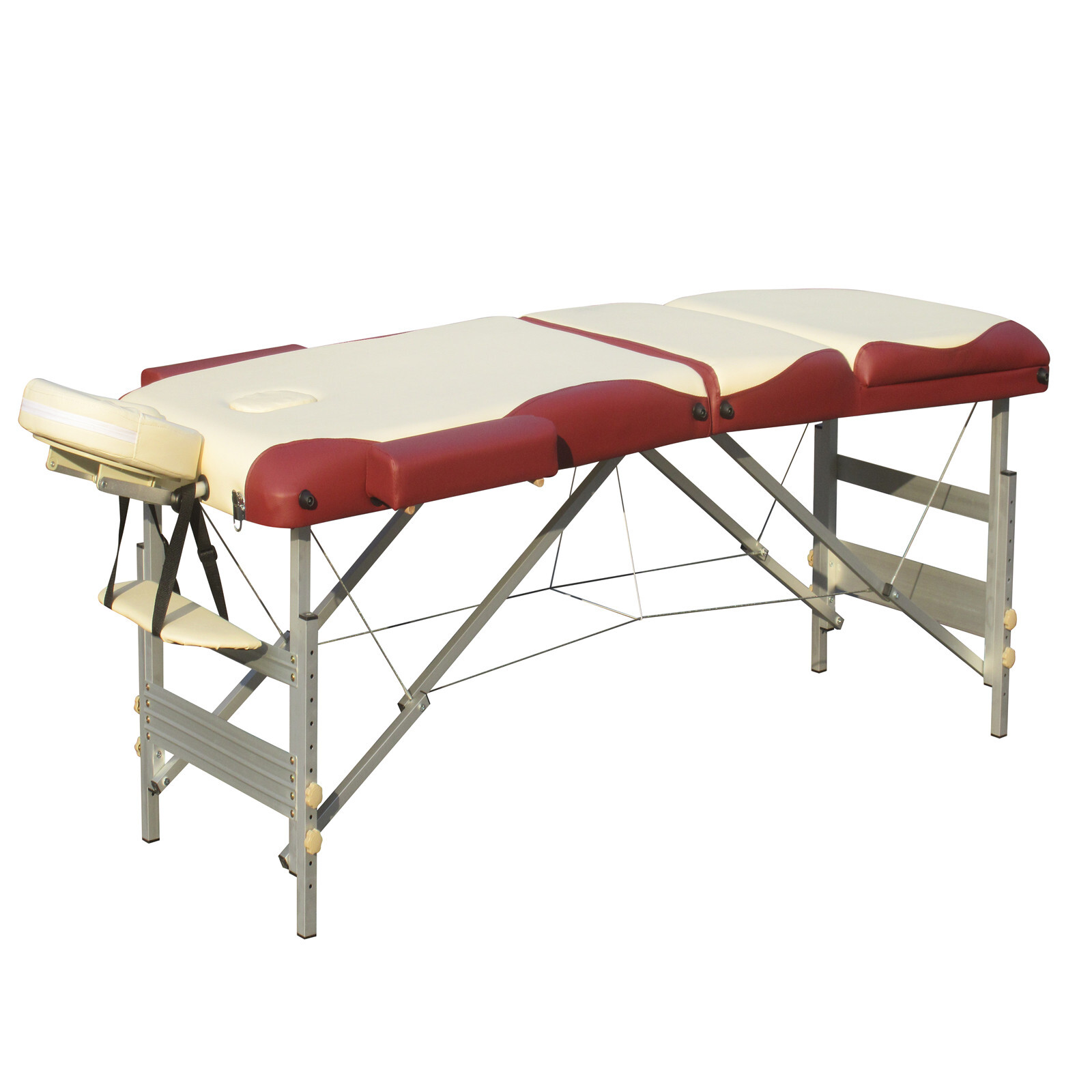 V278-3-ALUM-FOLD-57F-CB-65547-00 YES4HOMES 3 Fold 5 cm Thickness Foam Portable Aluminium Massage Table Massage Bed Beauty Therapy - Image 1