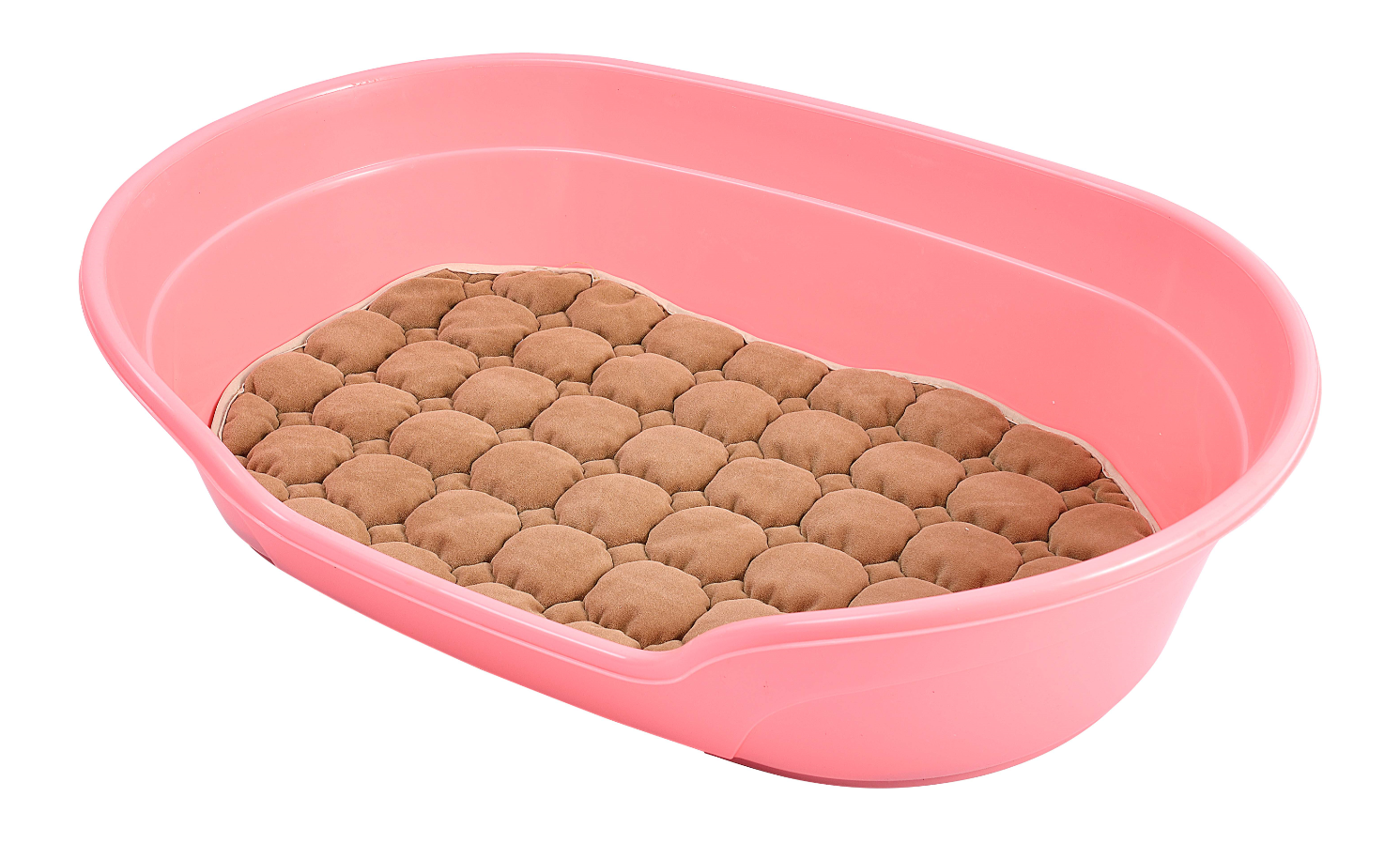 V278-BP219-DOGBED-M-PINK-BP219-DOGBED-M-PINK-00 YES4PETS Pet Bed Medium Plastic Dog Bedding Sleeping Resting Washable Basket Pink - Image 1