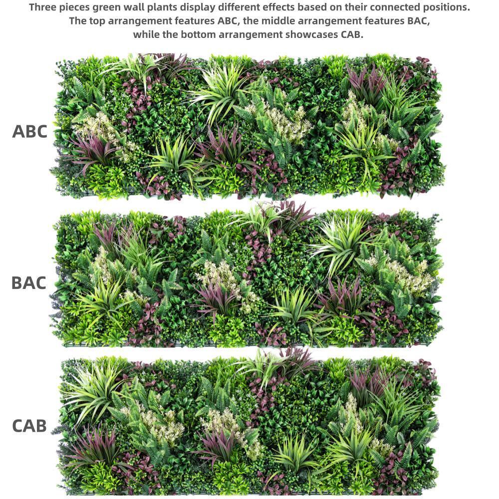 V278-CCGK002-ABC-THALLO-142000-00 YES4HOMES 3 Artificial Plant Wall Grass Panels Vertical Garden Foliage Tile Fence 50X50 CM - Image 1