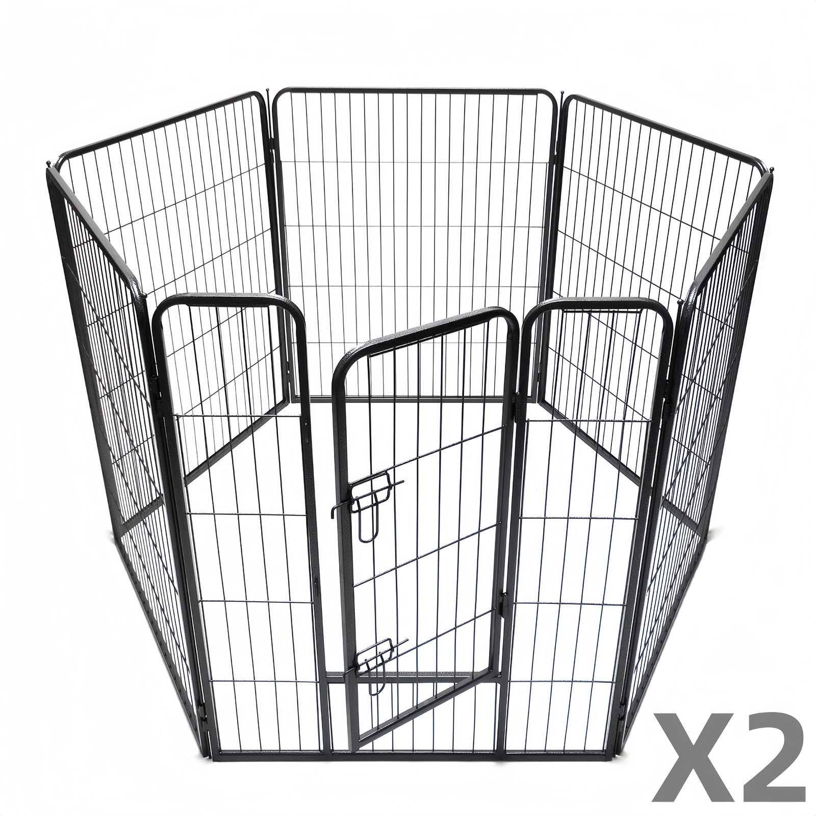V278-HPL100-W-HPL100-4-B-DOOR-187671-00 YES4PETS 12 Panels 100 cm Heavy Duty Pet Dog Cat Puppy Rabbit Exercise Playpen Fence Extension - Image 1