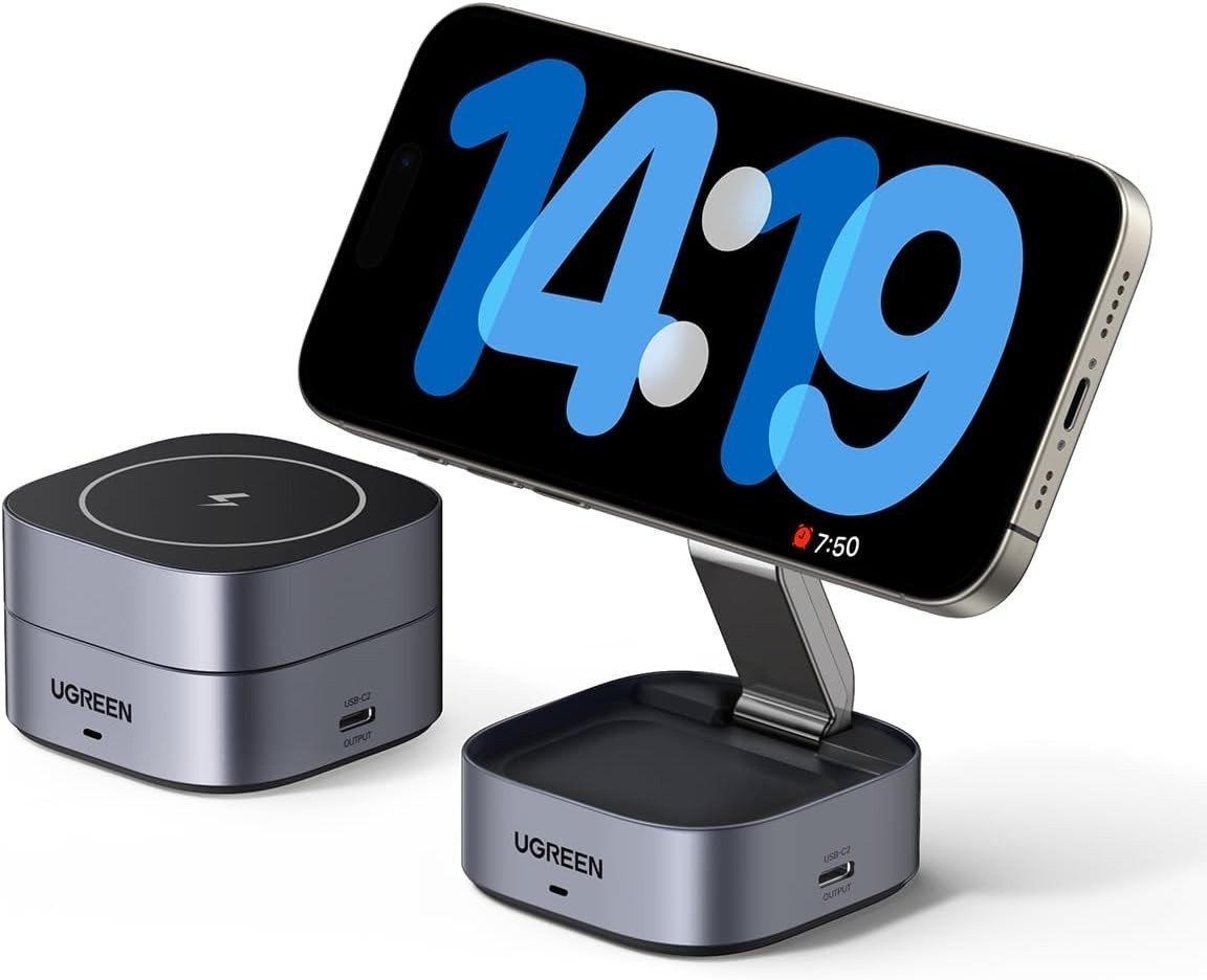 V28-ACBUGN35278-197900-00 UGREEN 35278 2-in-1 Magsafe Wireless Charger with Stand - Image 1