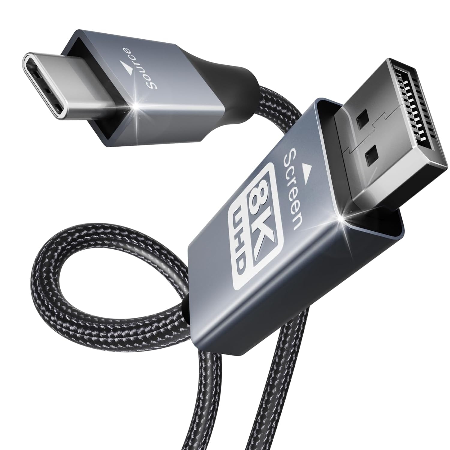 V28-ELEBEN207GY10F-202502281145-00 BENFEI USB-C to DisplayPort 3M (10 Feet) Cable(8K@60Hz 4K@144Hz) - Image 1