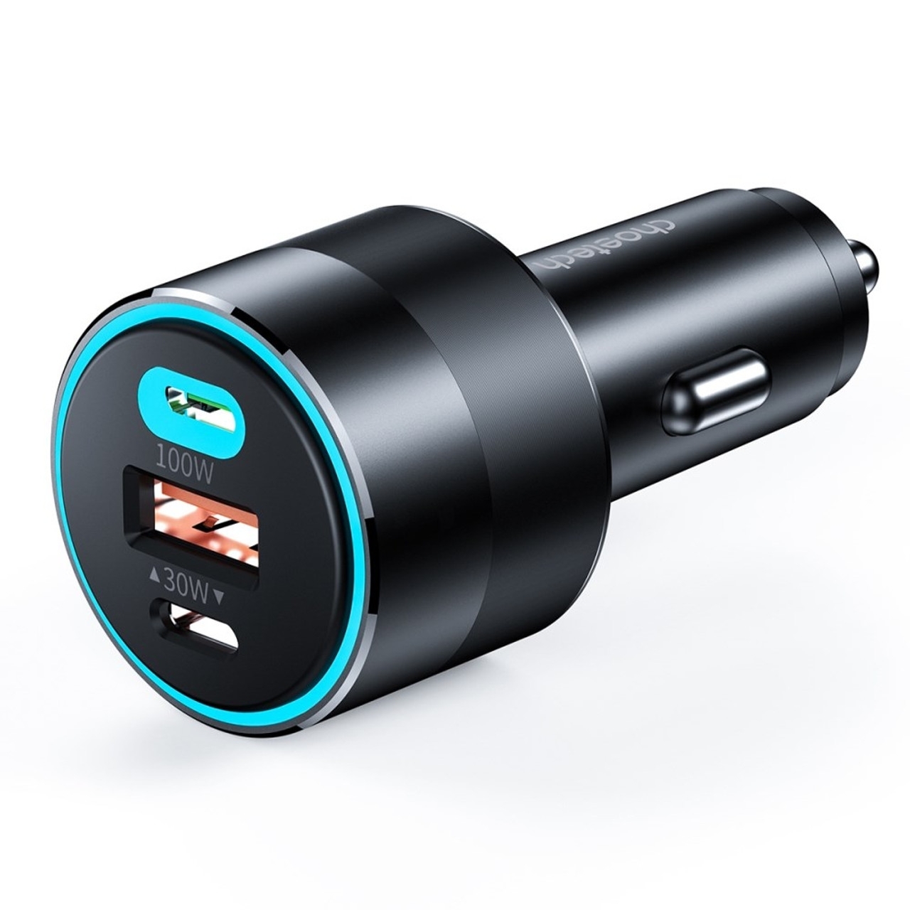 V28-ELECHOTC0011-151122-00 CHOETECH TC0011 130W 3 Ports (Dual USB-C Port PD3.0 + USB-A Port) Fast Car Charger - Image 1