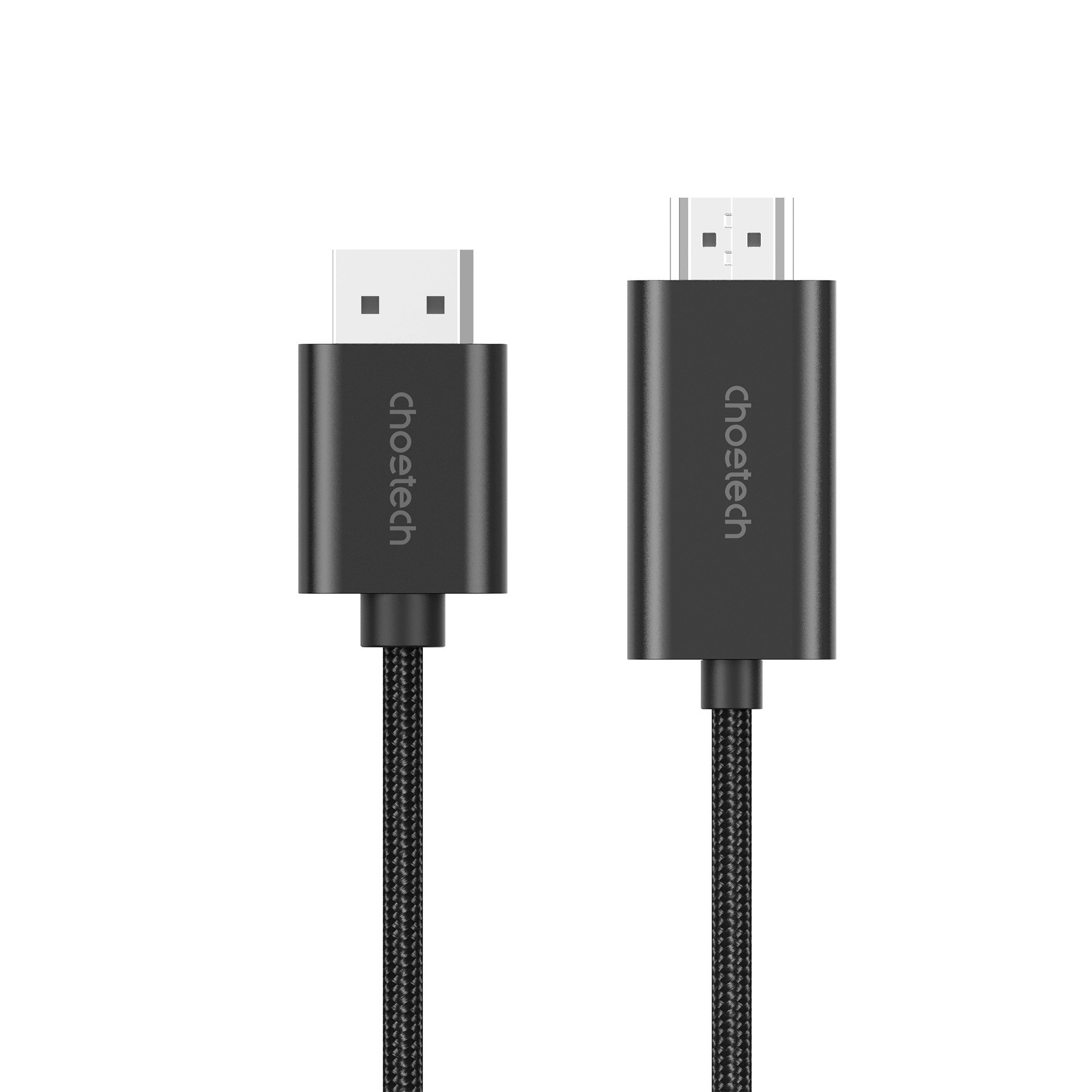 V28-ELECHOXDH01-177166-00 CHOETECH XDH01 4K 60Hz DisplayPort Male to HDMI Male Braided Cable 2M - Image 1