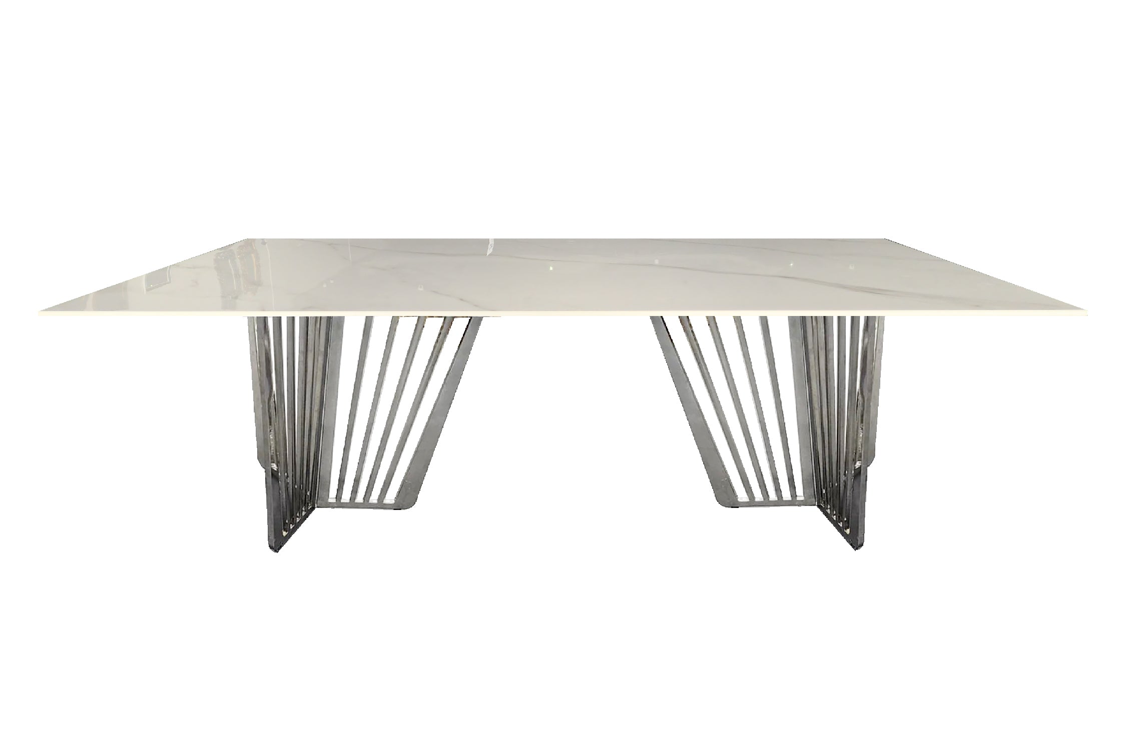 V292-DT-SER-BLACKBASE-MARBLETOP-155391-00 Salina Black Dining Table -100cm x 200cm - Image 1