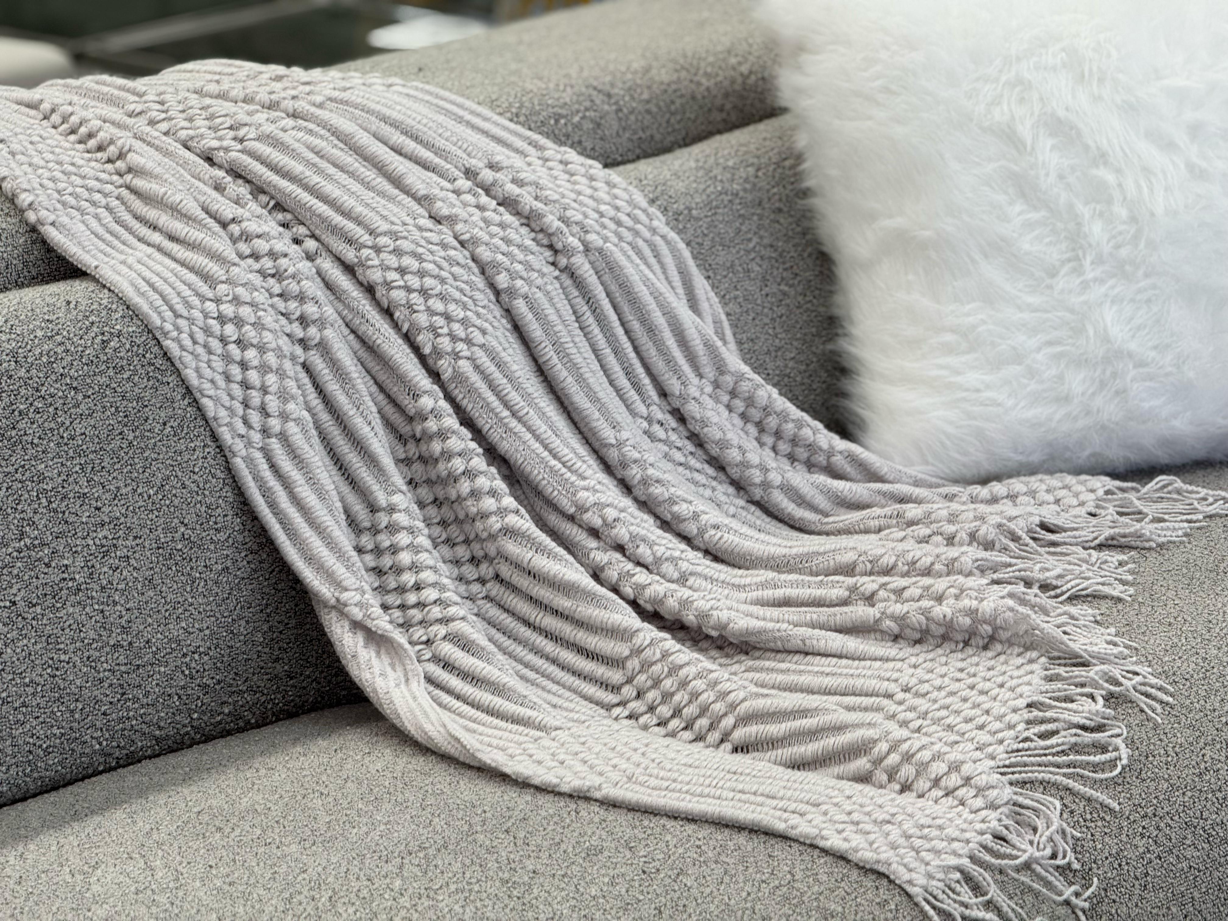 V292-HD-TRUG-TESSA-GREY-202509031656-00 Tessa Throw Rug Blanket - Grey - Image 1