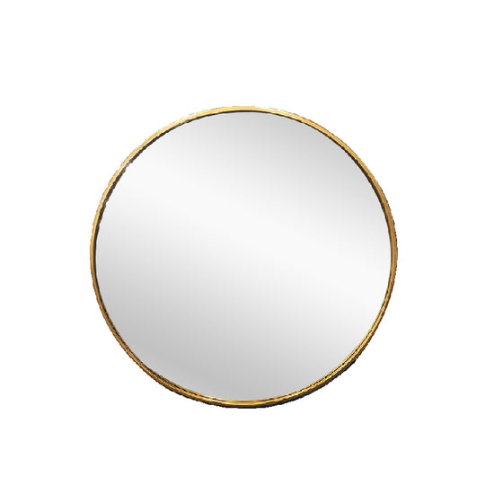 V292-MIRR-ARCH0033-51928-00 Metal Round Mirror 80cm - Gold - Image 1