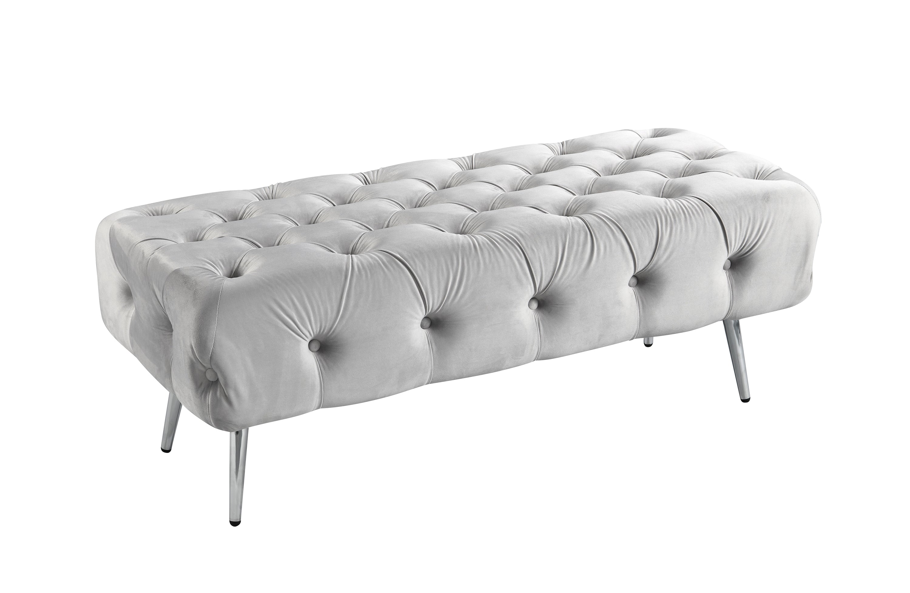 V292-OTT-SHIRLEY-SILVERBASE-LGREYSEAT-191526-00 Shirley Ottoman Light Grey Velvet - Image 1