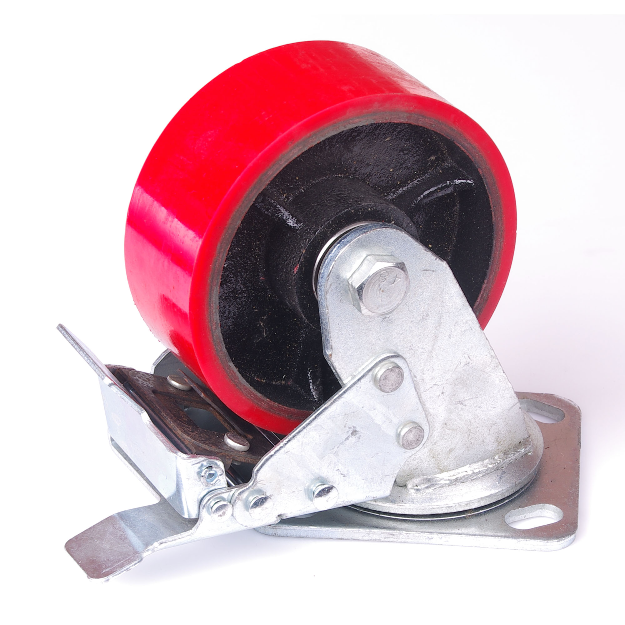 V324-5IN-RD-WHEEL-BK-139456-00 5 inch Industrial 500KG Caster Wheels Swivel with Brake Locking Casters Castor Wheels Cart Furniture Workbench - Image 1