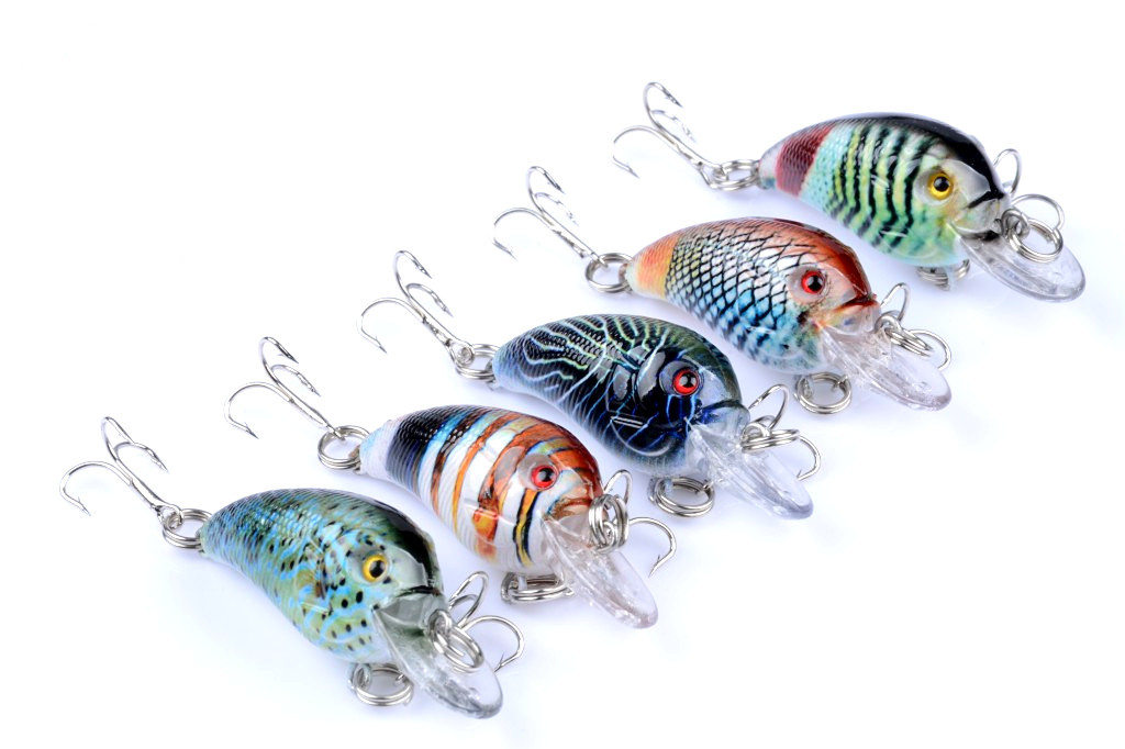 V324-LB60-fishing-lure-LB60-2-00 5x 4.5cm Popper Crank Bait Fishing Lure Lures Surface Tackle Saltwater - Image 1