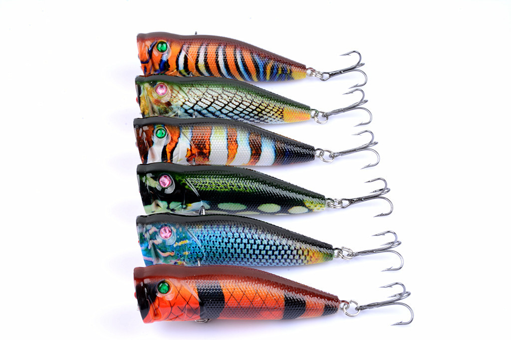 V324-LB97-fishing-lure-LB97-1-00 6X 7cm Popper Poppers Fishing Lure Lures Surface Tackle Fresh Saltwater - Image 1