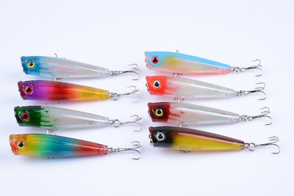V324-LD-P0023-fishing-lure-LD-P0023-1-00 8X 6.5cm Popper Poppers Fishing Lure Lures Surface Tackle Fresh Saltwater - Image 1