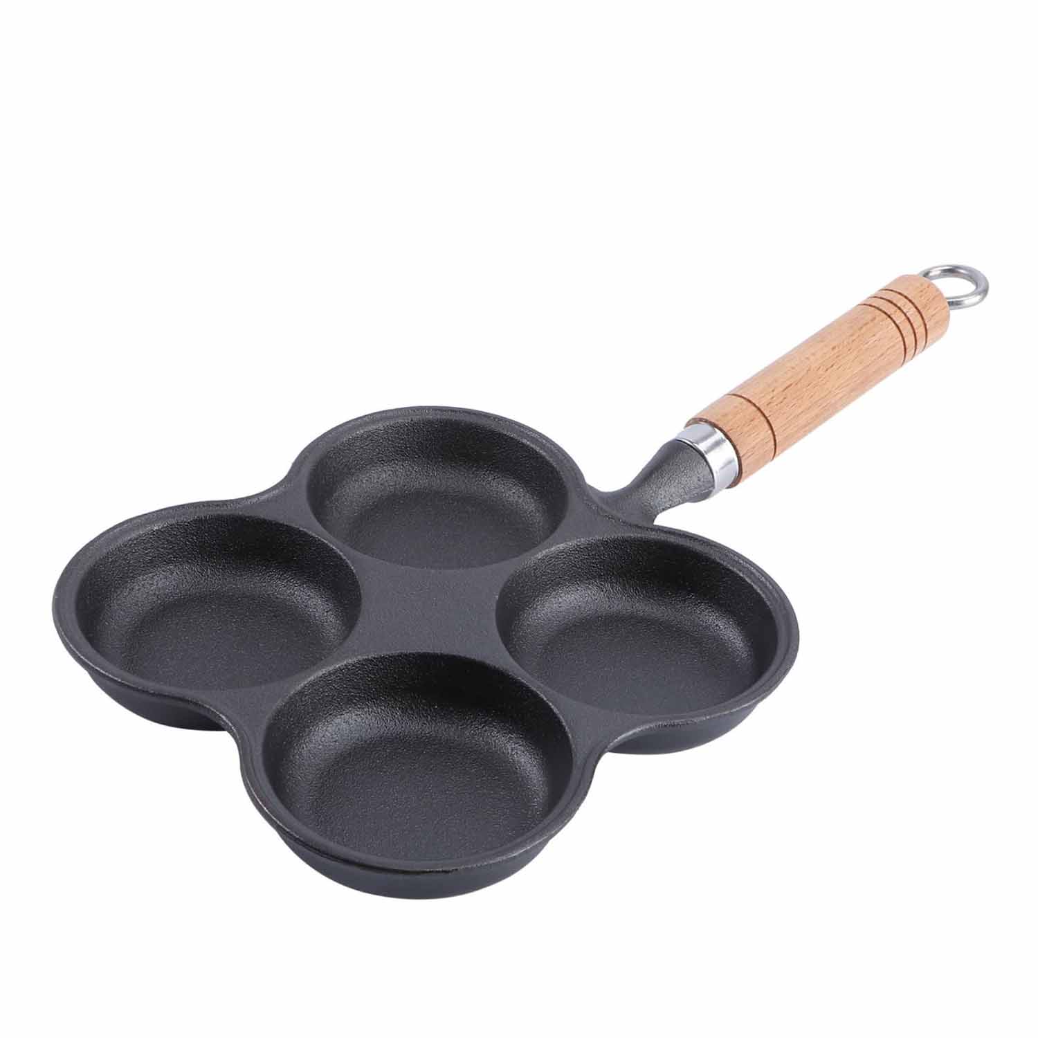 Version 1.0.0 4 Cup Cast Iron Egg Frying Pan Divided Egg Skillet Pan Fried Egg Pan Cooker Pancake Egg Fryer - Image 1