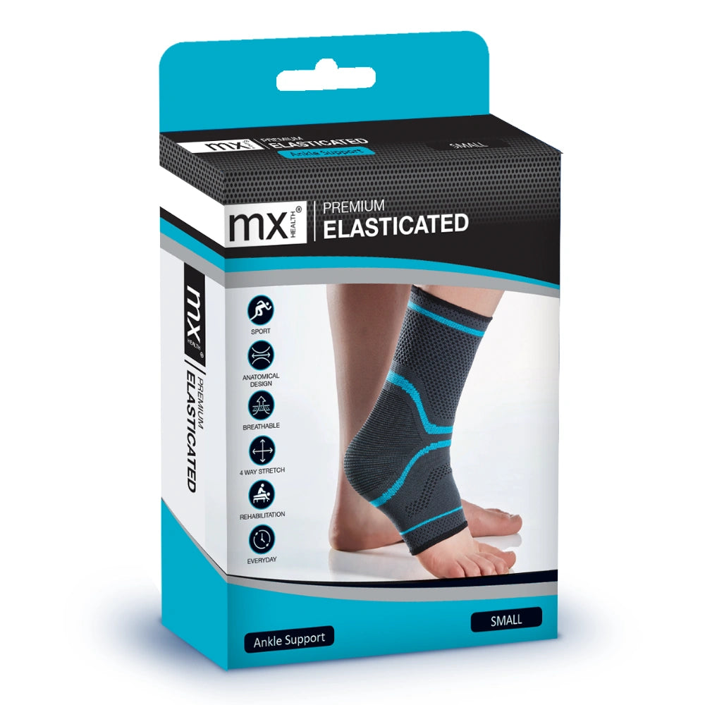 V346-MX72211-202505221440-00 MX Health Premium Elasticated Ankle Support - Small - Image 1