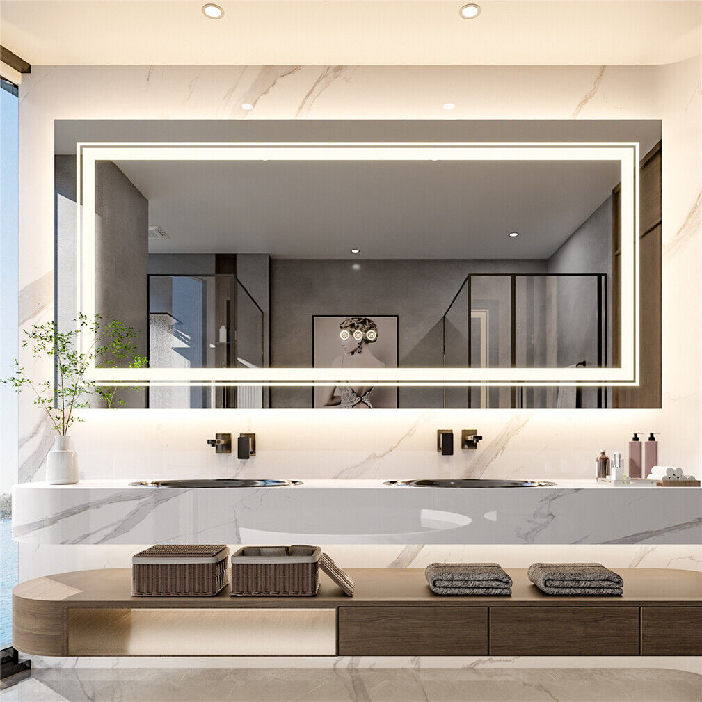 V355-IA-RWM-12060-177180-00 Interior Ave - LED Rectangle Frameless Salon / Bathroom Wall Mirror - 120 x 60cm - Image 1