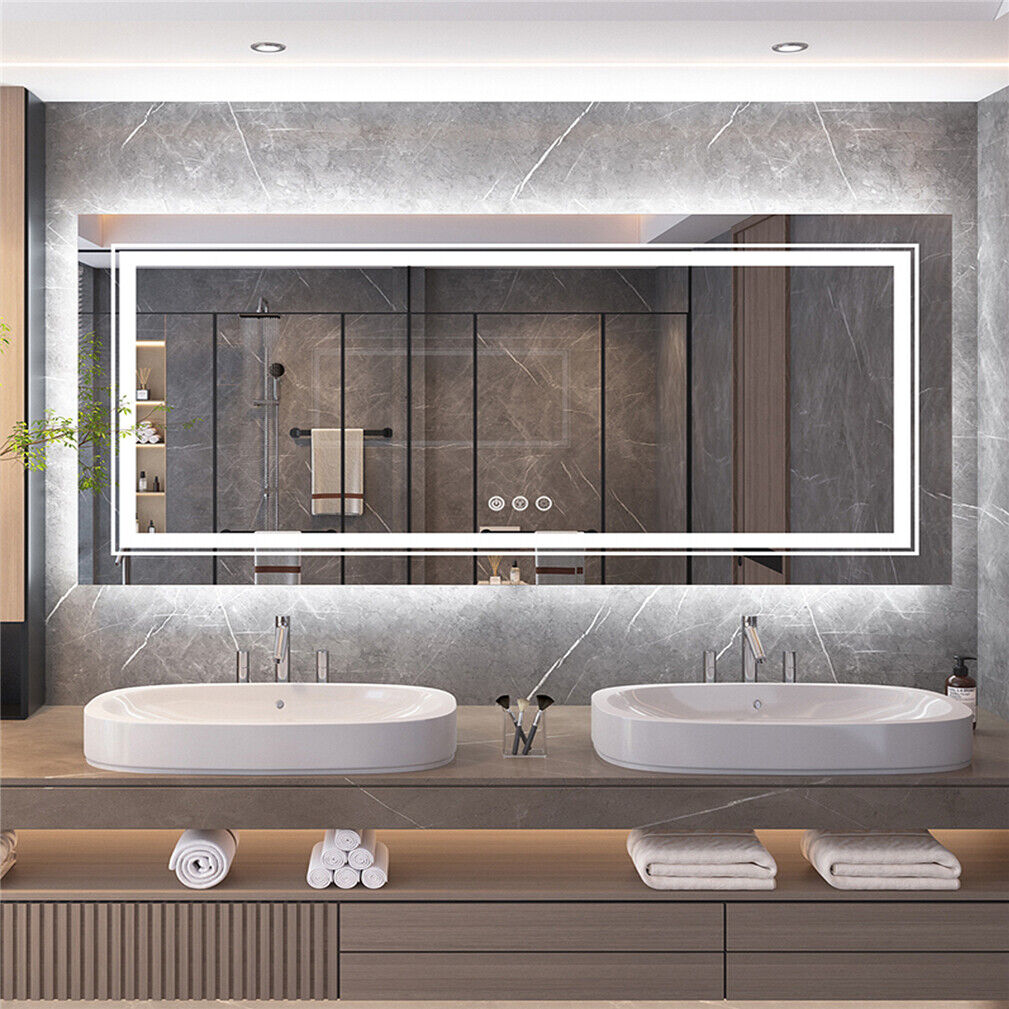 V355-IA-RWM-12080-177181-00 Interior Ave - LED Rectangle Frameless Salon / Bathroom Wall Mirror - 120 x 80cm - Image 1
