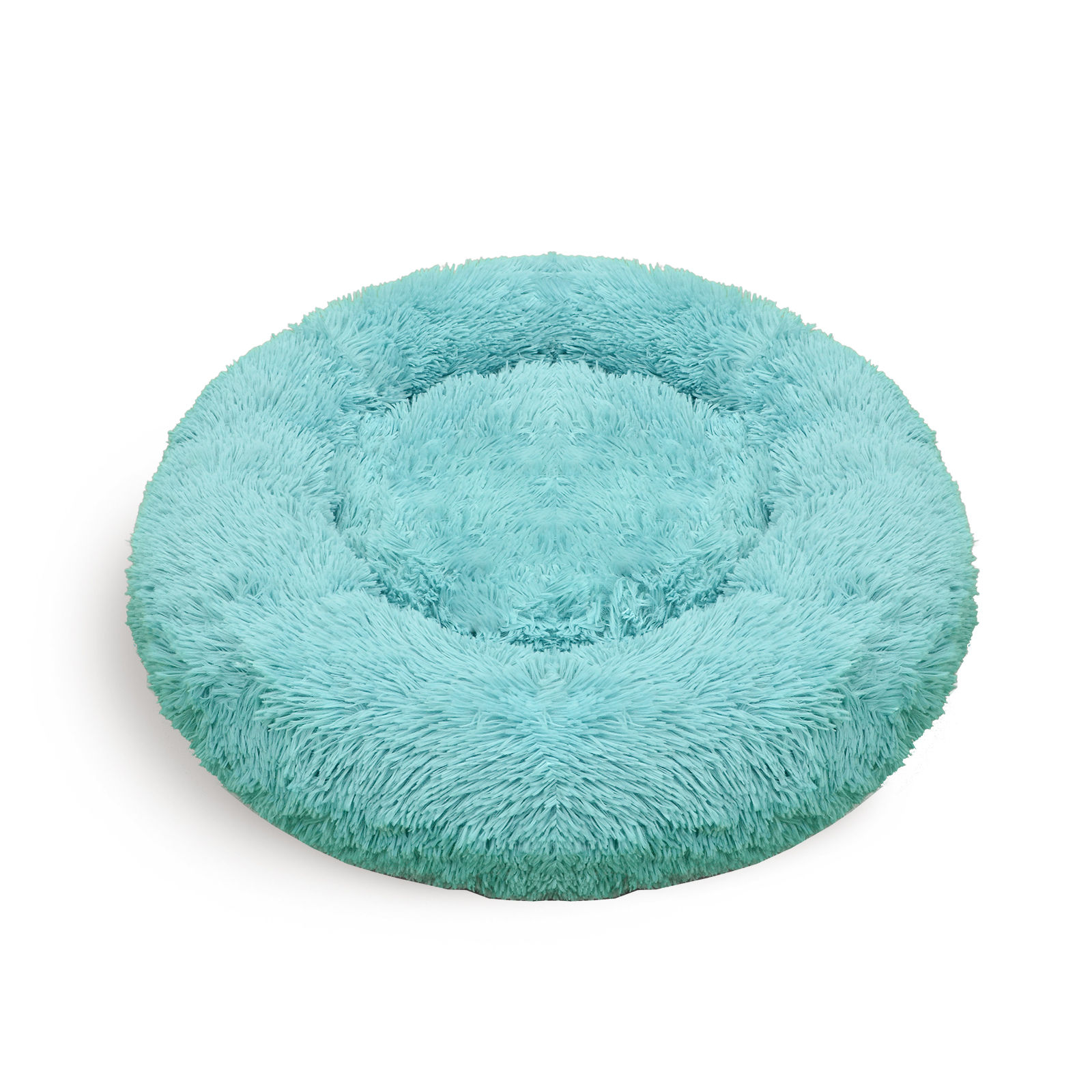 V360-PTDB0000-VG-M-61221-00 Pet Dog Bed Warm Plush Round Comfortable Nest Comfy Sleeping kennel Green M 70cm - Image 1