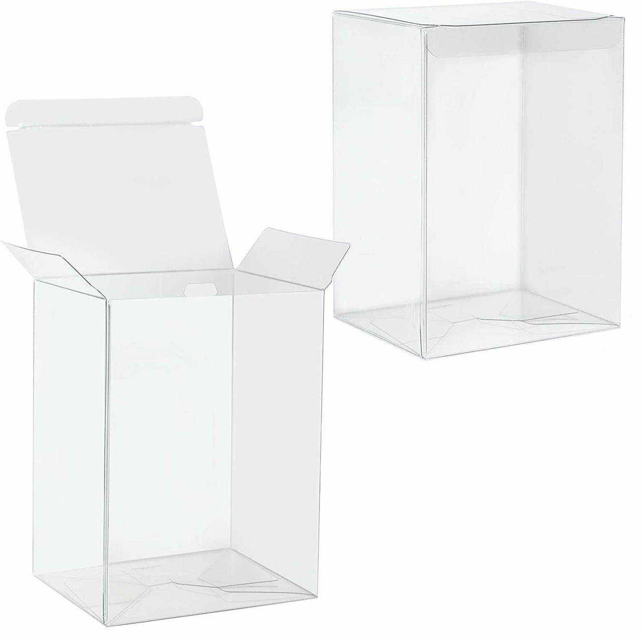 V382-50PVC22X14X14-144305-00 50 Pack of Large Plastic 22x14.5cm Rectangle Cube Box - Exhibition Gift Product Showcase Clear Plastic Shop Display Storage Packaging Box - Image 1