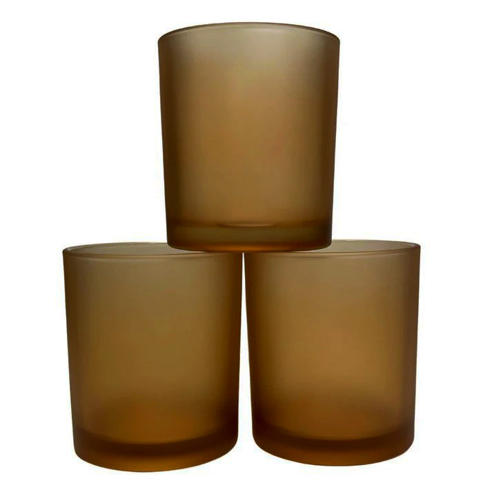 V382-BROWNFHX10-202503121006-00 10 Pack Brown Frosted Glass Votive Tealight Candle Holders House Party Centerpiece Xmas Wedding Decor Glass Candlestick Party Decorations Bridal Valentines Event - Image 1