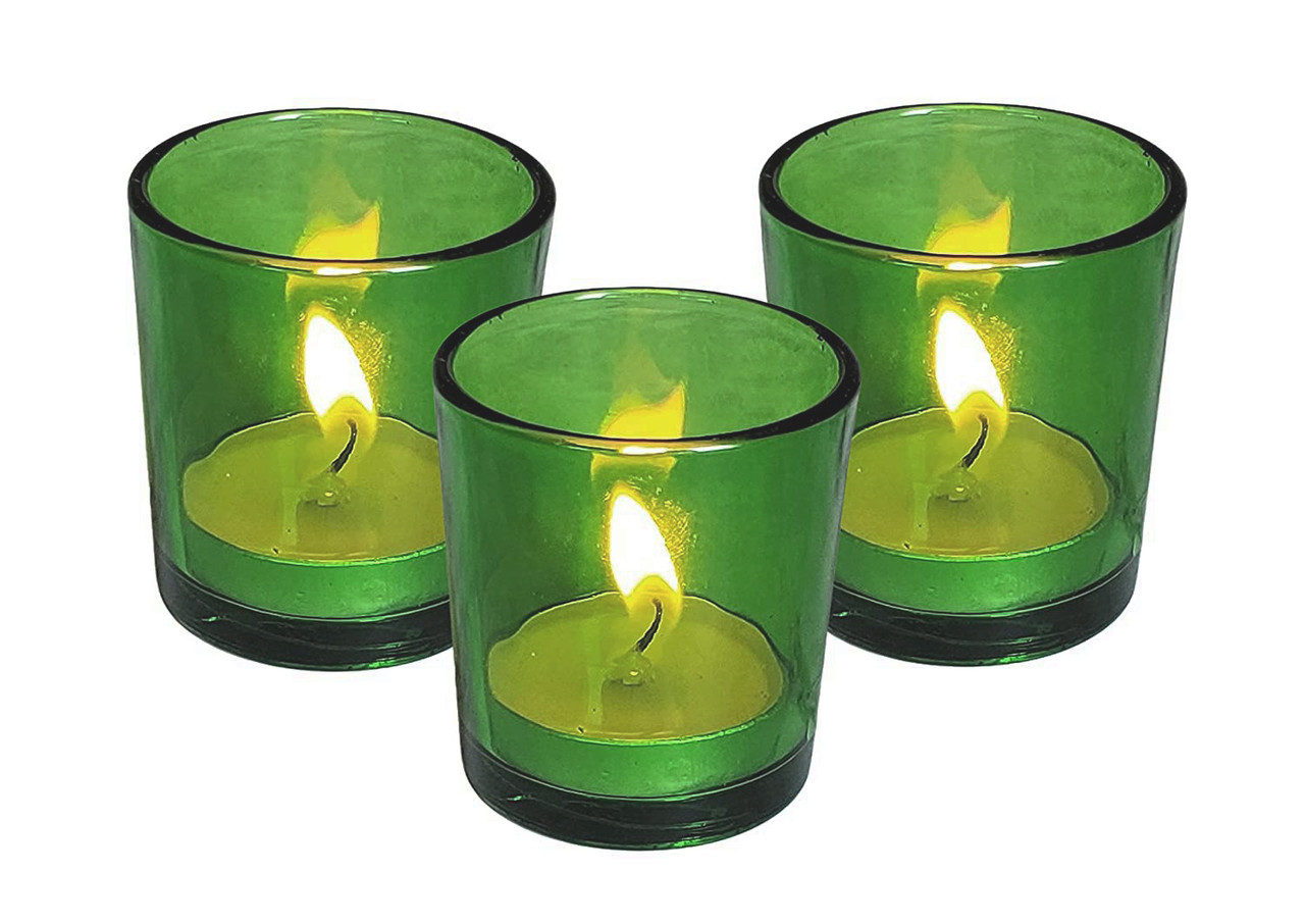V382-GREENCHX40-202503072230-00 40 Bulk Pack Green Glass Votive Candle Holders Table Centreoieces Xmas Wedding Anniversary Event Recption Party Function or Home Decor - Image 1