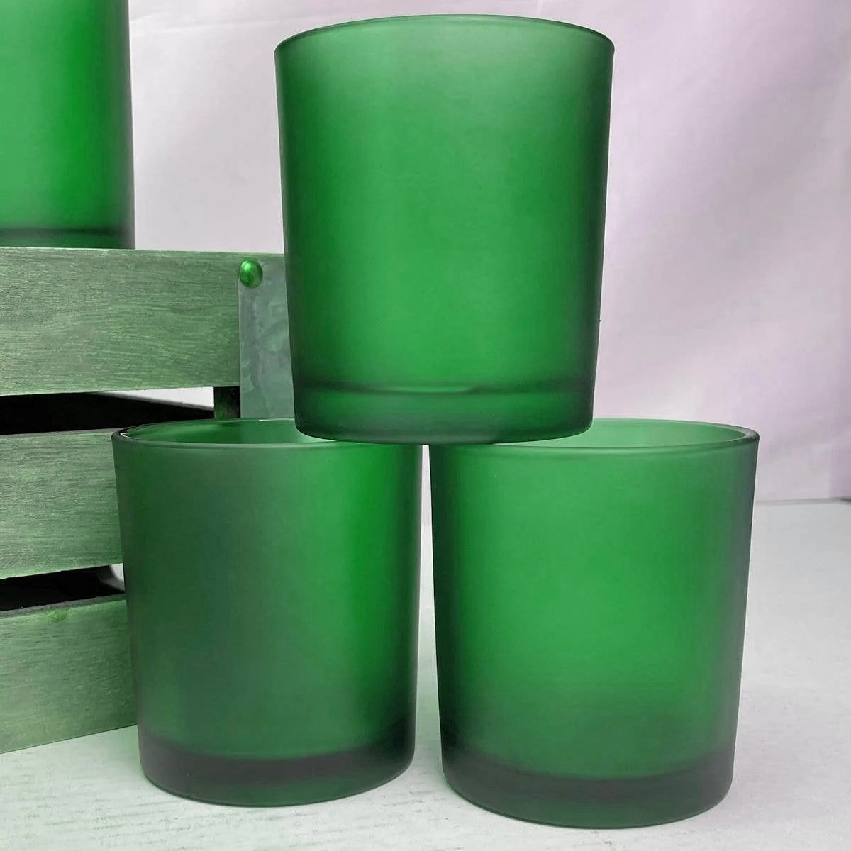 V382-GREENFHX40-202503072226-00 40 Bulk Pack Green Frosted Glass Votive Candle Holders Table Centreoieces Xmas Wedding Anniversary Event Recption Party Function or Home Decor - Image 1