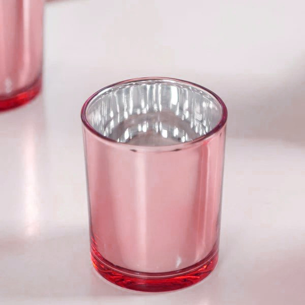V382-ROSEGOLD40-202503121006-00 40 Pack Rose Gold Pink Votive Tealight Candle Holders Valentines Day Mercury Wedding Decor Glass Candlestick Party Decorations Bridal Baby Shower Event - Image 1