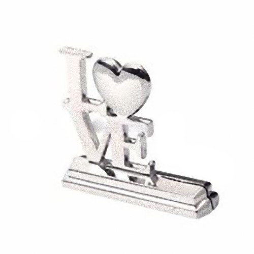 V382-SILLOVELETTERSTANDX50-144400-00 50 Piece Pack of Wedding Name Card Place Stand Silver LOVE Letters - Wedding Anniversary or Engagement Party - Image 1