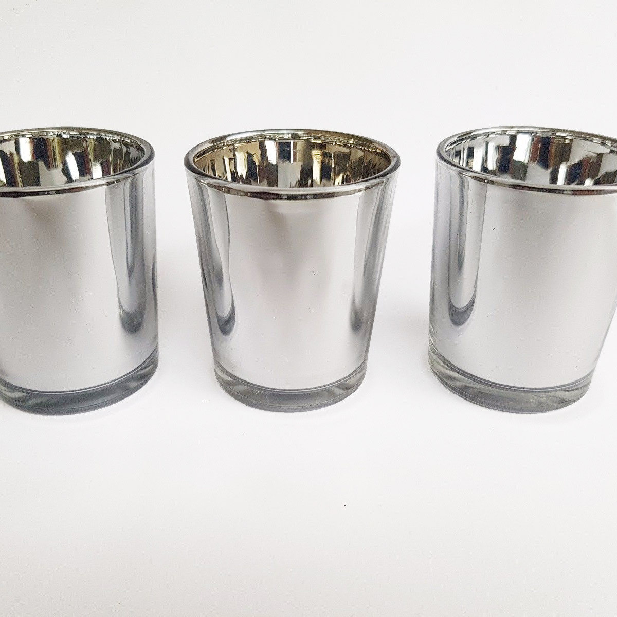 V382-SILX40-202503072230-00 40 Bulk Pack Silver Mercury Glass Votive Candle Holders Set For Wedding, Bridal And Baby Shower, Party Function or Home Decor - Image 1