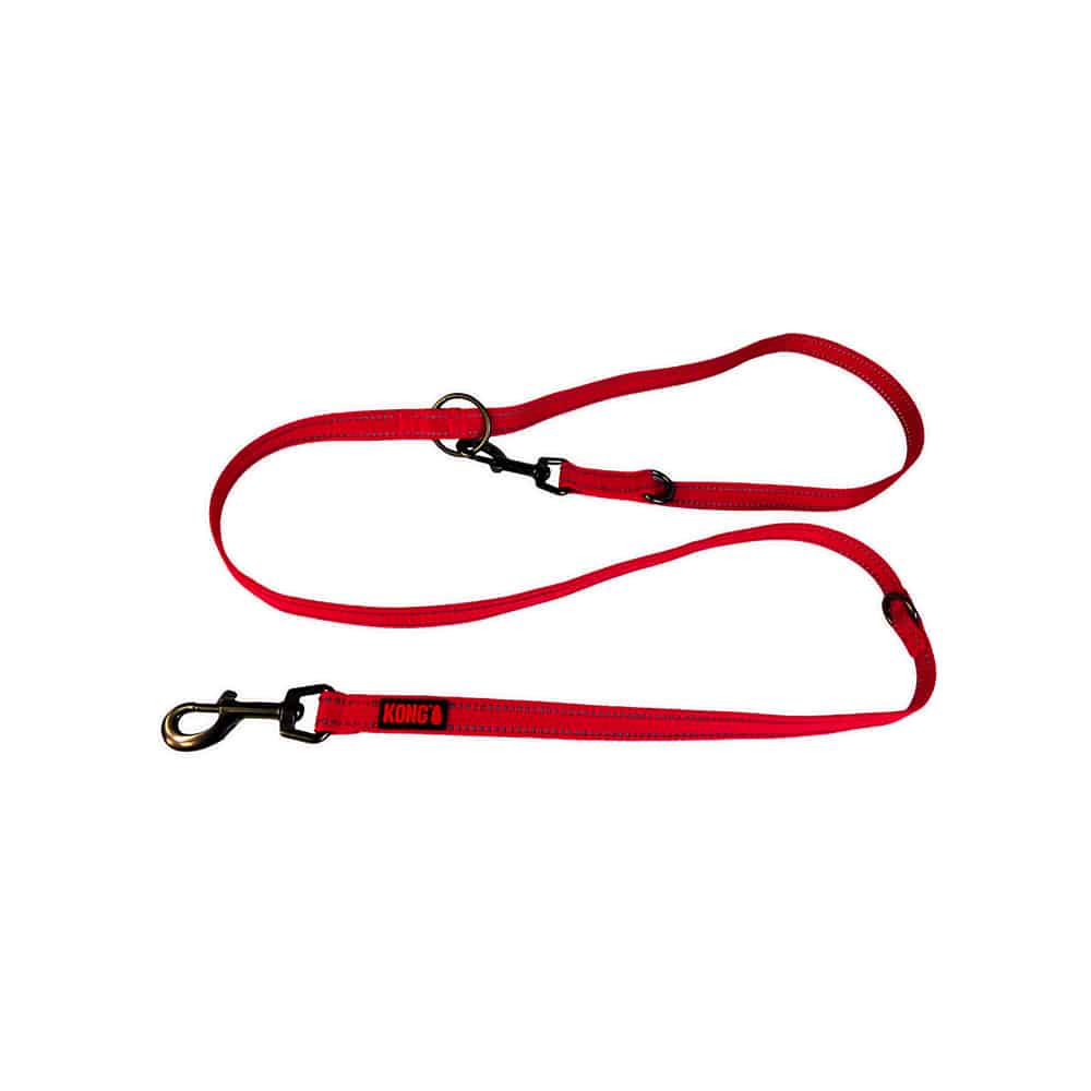 V390-KALMRD-185375-00 KONG Adjustable Red Leashes Medium - Image 1