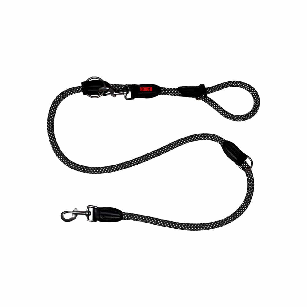 V390-KARLBK-185435-00 KONG Adjustable Rope Black Leashes Large - Image 1