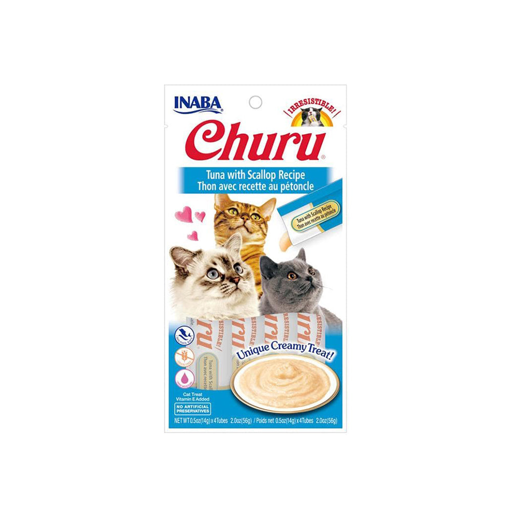V390-USA-604B-6-67923-00 INABA Churu Tuna With Scallop Recipe(14G X 4) 6PK - Image 1