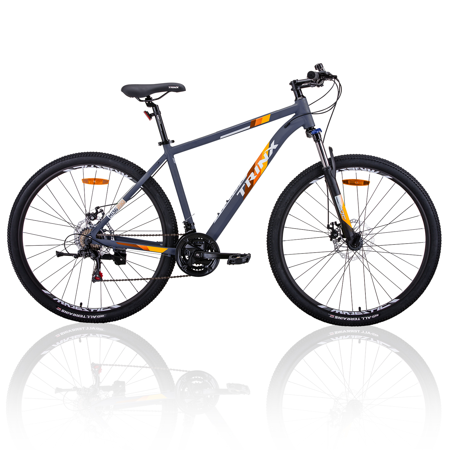 V406-M136PRO_ORANGE-89639-00 Trinx M136 Pro 29er 21 Speed Mountain Bike MTB 29 Wheel Grey/Orange - Image 1