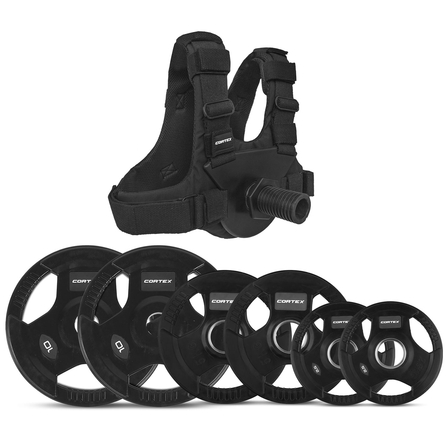 V420-CSAC-WVESTPL-A-88002-00 CORTEX Olympic Plate Loaded Weight Vest with 35kg Tri-Grip Plates - Image 1