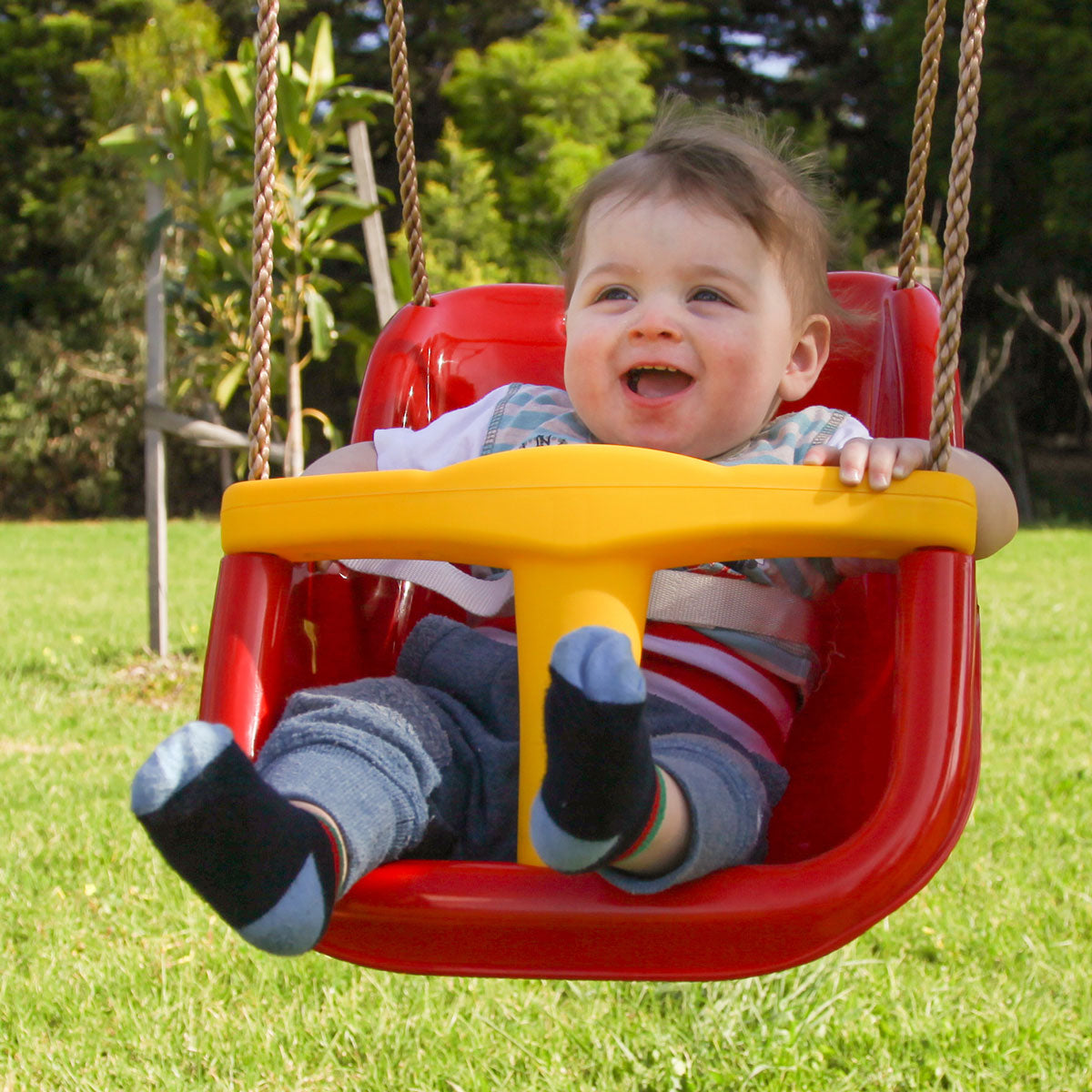 V420-LKAC-BABYST-RY-197741-00 Lifespan Kids Baby Seat - Red & Yellow (Short Rope, 54cm) - Image 1