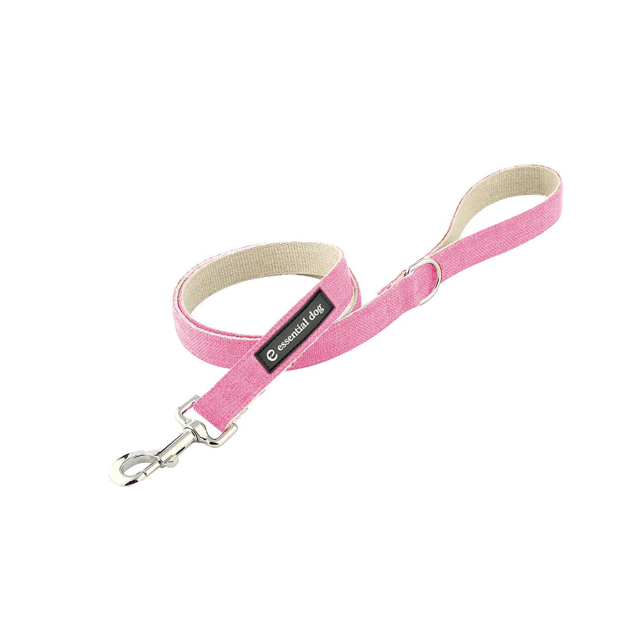V422-HL-P-S-183537-00 Natural Hemp & Cotton Dog Lead Leash (Pretty Pink) SMALL - Image 1