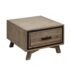 Lamp Table with 1 Storage Drawer Solid Wooden Frame in Silver Brush Colour