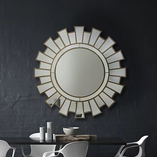 V43-MRR-02-144739-00 Wall Mirror MDF Silver Clear Image Lightweight MRR-02 - Image 1
