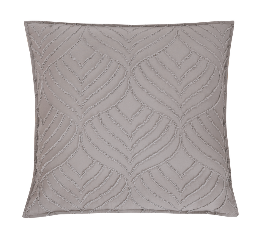 V439-EPCTUFBGCP-72288-00 TUFTED MICROFIBRE SUPER SOFT EUROPEAN PILLOWCASE-BEIGE - Image 1