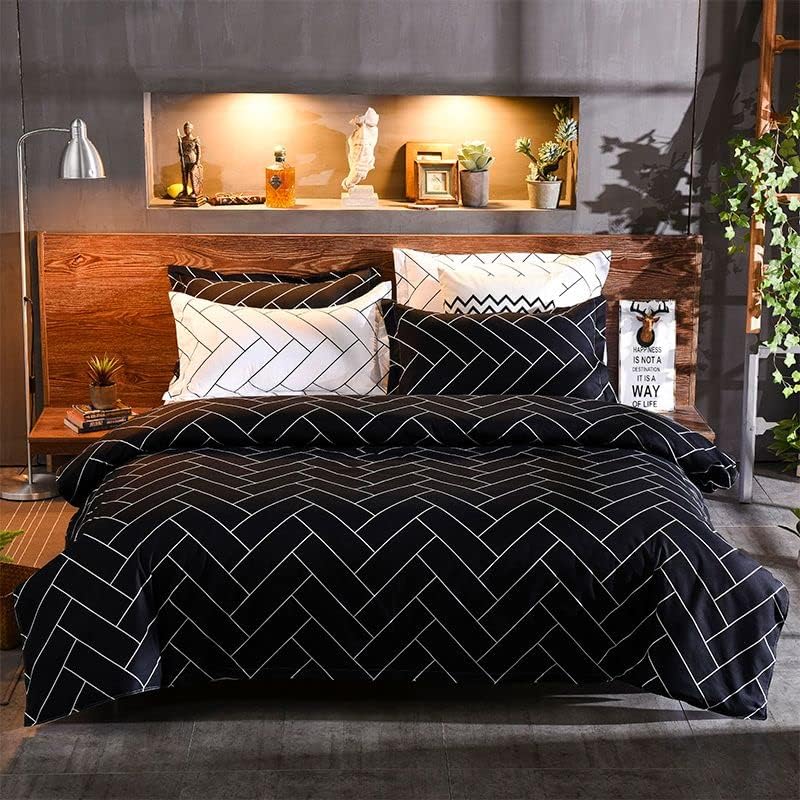 V439-SKQSGLEN-72397-00 Print Microfibre Quilt Cover Set (3Pcs) - Ultra Soft, Comfy, Luxurious Duvet Cover with Zipper Closure - Elegant Design Quilt Cover Set for Bedding - Glen - Super King Size - Image 1