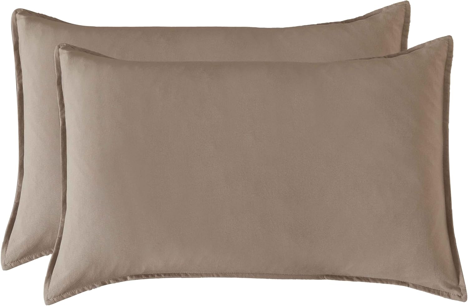 V439-SPTRUFFLEWM2-218285-00 Twin Pack Vintage Washed Microfibre Standard Pillowcase (Truffle, Standard) - Image 1